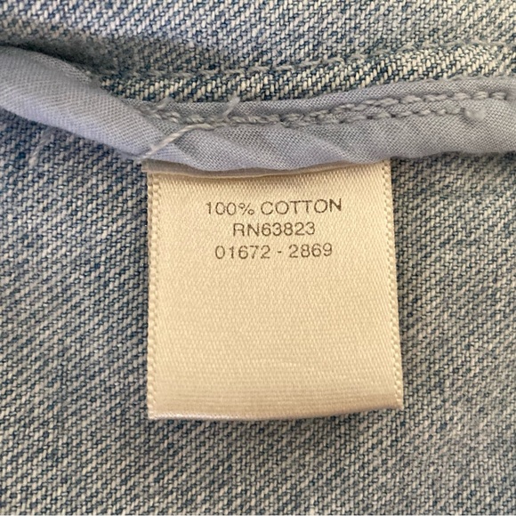 Christopher & Banks denim jacket with fun pop of color under buttons, size large - Picture 11 of 13